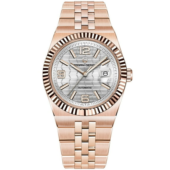 Pagani Design New Men's Automatic Watch Stainless Steel Mechanical Waterproof Wrist Watch for Men, Synthetic Sapphire Dial Glass PD-YS027