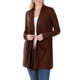 thumbnail image 3 of Womens Slouchy Long Sleeve Open Front Draped Cardigan Sweater, 3 of 5