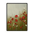 thumbnail image 1 of RYLABLUE Flowers Poppy Fleece Blanket Throw Blanket 58x80 inches, 1 of 1