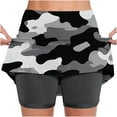 thumbnail image 2 of QATAINLAV Skort for Women Skirt Shorts Cow Printed Layered Ruffle Mini Skirts with Shorts Summer Casual High Waisted Tennis Skirts Soft Yoga Shorts Black 3XL, 2 of 3
