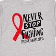 thumbnail image 4 of Inktastic Never Stop Fighting Stroke Awareness Red Ribbon Boys or Girls Long Sleeve Toddler T-Shirt, 4 of 5