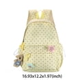 thumbnail image 2 of HUISZJ Polka Dot Backpack, Nylon Shoulder Bag with Pendant, Large Capacity Travel Daypack for Work Travel Outdoor (Yellow), 2 of 6