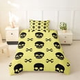 thumbnail image 2 of Homewish Gothic Halloween Skull Twin Duvet Cover,Yellow Black Twin Bedding,Halloween Reversible,2 Pieces,1 Duvet Cover and 1 Pillowcase, 2 of 6