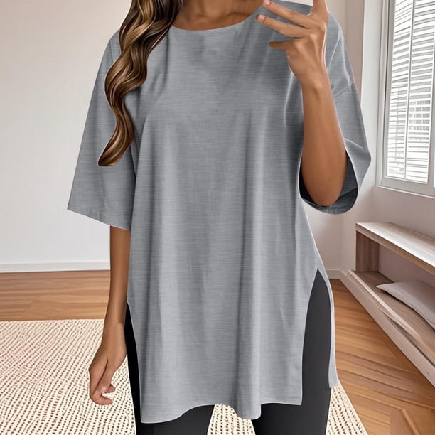 mfyjkho Tops Para Hacer Ejercicio Para Mujer, Blusa Informal De Encaje De Manga Corta Con Capucha Y Cuello Redondo De Talla Grande Para Mujer Tops Para Salir Para Mujer Xl