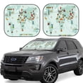 thumbnail image 2 of Bingfone World Travel Map Print 2-Piece Sun Shade Front Windshield - Foldable Car Front Window Sunshades For Most Sedans Suv Truck - Large, 2 of 7