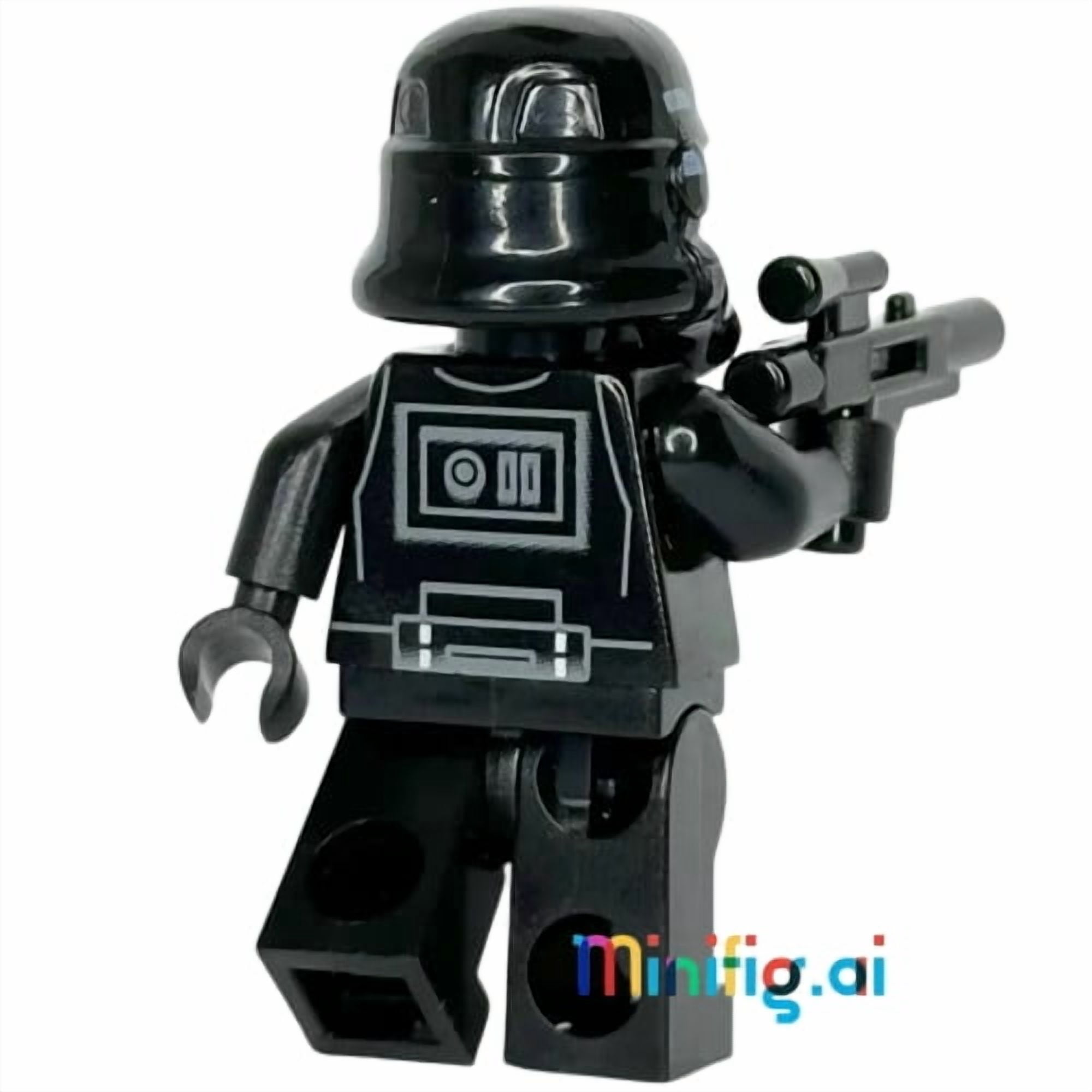 LEGO Star Wars Imperial Black Shadow Trooper Minifigure with Blaster From Sets 7664 & 7667