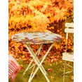 thumbnail image 5 of Round Fitted Tablecloths with Elastic Edge Thanksgiving Farm Pumpkin Maple Leaf Oil-Proof Waterproof Wipeable Table Cover for Kitchen Dining Party Decor Fall Plant Retro Linen Table Clothes,36" - 44", 5 of 6