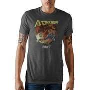 Fallout Automatron Vault Boy Poster Adult Mens Soft Charcoal T-Shirt XL