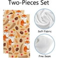 thumbnail image 2 of Dreamtimes Bath Hand Kitchen Towels Cute Fox Animals Face Towel 2 Pack Washcloth Soft Quick Dry Absorbent Bathroom, 2 of 6