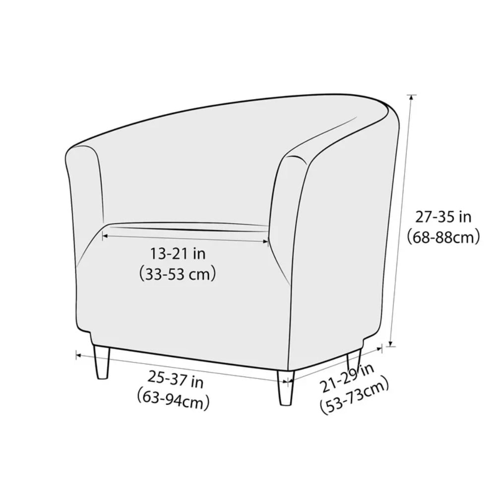AIGIA Club Chair Slipcover Tub Chair Cover Waterproof Stretch Armchair Covers Sofa Cover Furniture Protector for Living Room