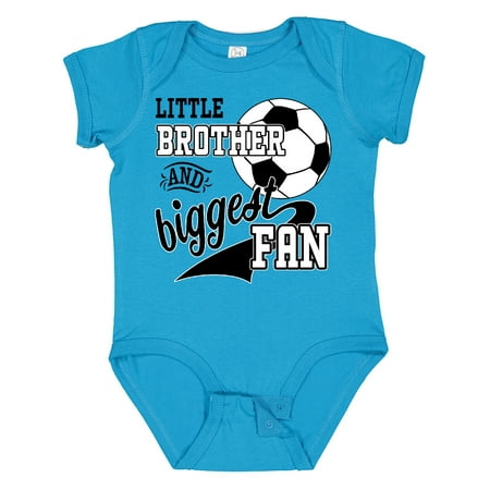

Inktastic Little Brother and Biggest Fan- Soccer Player Gift Baby Boy Bodysuit