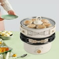 thumbnail image 6 of 500W 1.6L White Mini Hot Pot Multifunction Split Electric Cooker with Steamer 110V for Homes, Apartments, 6 of 24