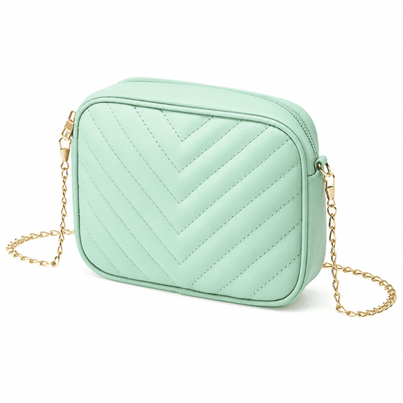 ELORIAH Small Crossbody Purses for Women Quilted Shoulder Handbags Trendy Clutch Tote Camera Bag Mint Green