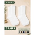 thumbnail image 6 of Comfello Diabetic Socks Crew for Men & Women – 6 Pairs of Non-Binding Moisture-Wicking Neuropathy Socks, 6 of 8