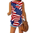thumbnail image 5 of Xdegoge American Flag 4th of July Patriotic Abstract Stars and Stripes Geometric V Neck Tank Top for Women Sleeveless Red White Blue Casual Tees Tops, 5 of 6