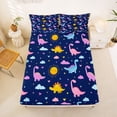 thumbnail image 5 of Erosebridal Retro Dino Pattern Full Size Sheets,Vintage Dinosaur Animals Bed Sheets For Boys Kids 4 Pieces, 5 of 6