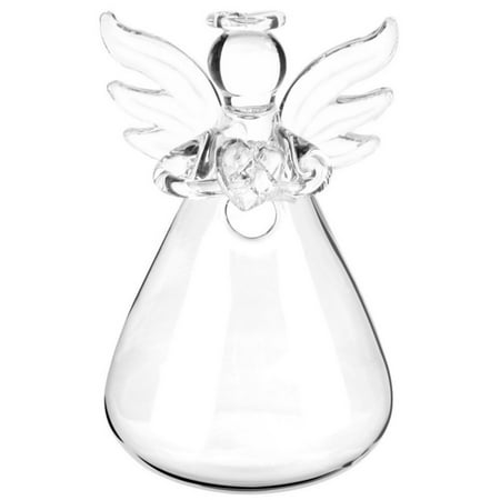 Clear Angel Shape Glass Desktop Decorative Plant Terrarium Flower Vase Plant Bottle Holder Home