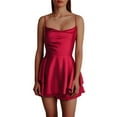 thumbnail image 1 of Vestido ajustado para mujer con pantalones cortos - Conjunto sexy de verano en color liso, tejido transpirable, versátil para fiestas y ocasiones informales, 1 of 6