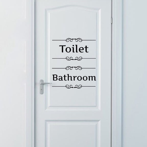 UPOUART 4Pcs Decorative Wall Stickers PVC Signage for Adults Public Places Bathroom