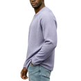 thumbnail image 4 of Dwellite Men's V Neck Sweater Knitted Pullover Casual Soft Waffle Lightweight Long Sleeve Sweater Light Purple 2XL, 4 of 5