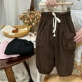 thumbnail image 4 of Avrntaa Corduroy Parachute Pants for Boys Baggy Drawstring Cargo Pants Street Y2K Casual Trouser 2-12Y, 4 of 6