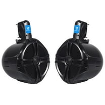 Pair Rockville RWB80B 8" Black 2 Way 600 Watt Marine Wakeboard Tower Speakers
