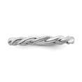 thumbnail image 4 of 925 Sterling Silver Stackable Expressions Rhodium-plated Twist Ring Size: 6; for Adults and Teens; for Women and Men, 4 of 5