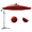 Red, variant on 10Ft Offset Patio Umbrella with Cross Base and Crank, 8 Ribs Outdoor Cantilever Hanging Umbrellas, Market Umbrella Banana Shape Sunshade