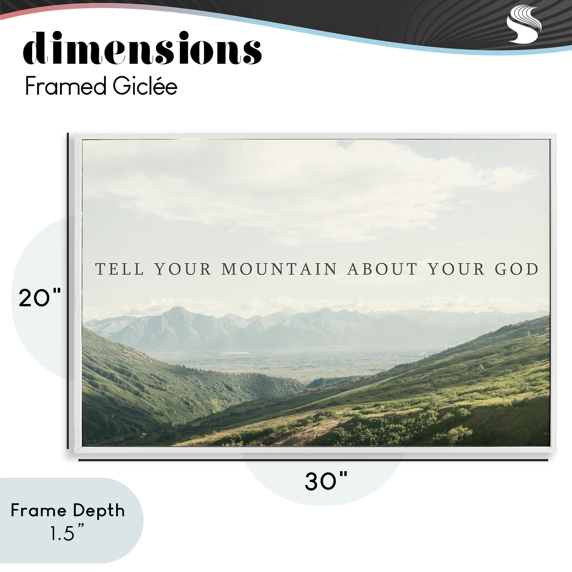 Stupell Industries Tell Your Mountain About God White Framed Giclee Art, design by Kali Wilson