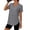 Gray, variant on Womens Dry-Fit Short Sleeve Top Workout Fitness Yoga Tee Side Split V Neck T Shirt