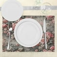 thumbnail image 3 of Ambesonne Leopard Print Place Mats Set of 4, Medieval Rose Garden, Standard Size, Pale Pink Laurel Green, 3 of 5