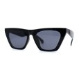 thumbnail image 3 of Womens Mod Flat Top Cat Eye Retro Fashion Sunglasses All Black, 3 of 4