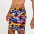 thumbnail image 4 of Jinhomg Beach Swim Trunks for Men Fashion Hawaiian Palm Tree Print Vacation Swimsuits Casual Comfy Elastic Drawstring Waist Board Shorts with Pockets Holiday Sales Multicolor XXXXL, 4 of 6