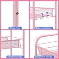 thumbnail image 4 of Carrito utilitario rodante TOOLF de 4 niveles, metal rosa, con 3 ganchos, 4 of 7