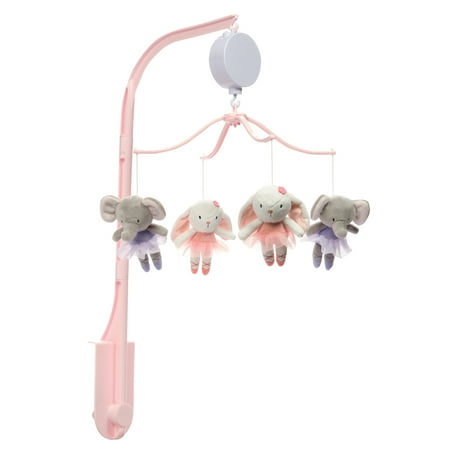 UPC: 0084122016231 | Bedtime Originals Tiny Dancer Musical Baby Crib Mobile – Pink Animals Elephant