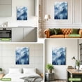 thumbnail image 6 of Blue Forest Mountain Canvas Wall Art Framed Wall Decor for Living Room Bedroom Bathroom, Retro Watercolor Gradual Foggy Pine Tree Canvas Pictures Ready to Hang Decor, 20"x30", 6 of 9