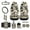 American Tribal Cow Print Retro, variant on Renewold American Tribal Wolf Black Front Car Seat Covers Full Set 12 PCS, with Steering Wheel Seat Belt Center Console Cover Coasters Trash Bin Phone Holder Coaster Rearview Mirror Cover Key Ring