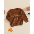thumbnail image 5 of Newborn Thanksgiving Sweater Casual Letter Turkey Embroidery Warm Knitted Long Sleeves Pullover Knitwear for Toddler, 5 of 9