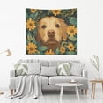 thumbnail image 2 of Yayeee Tapestry Wall Hanging for Bedroom 90" x 60" Living Room Home Wall Art Decor, Flowers and Dog, 2 of 7