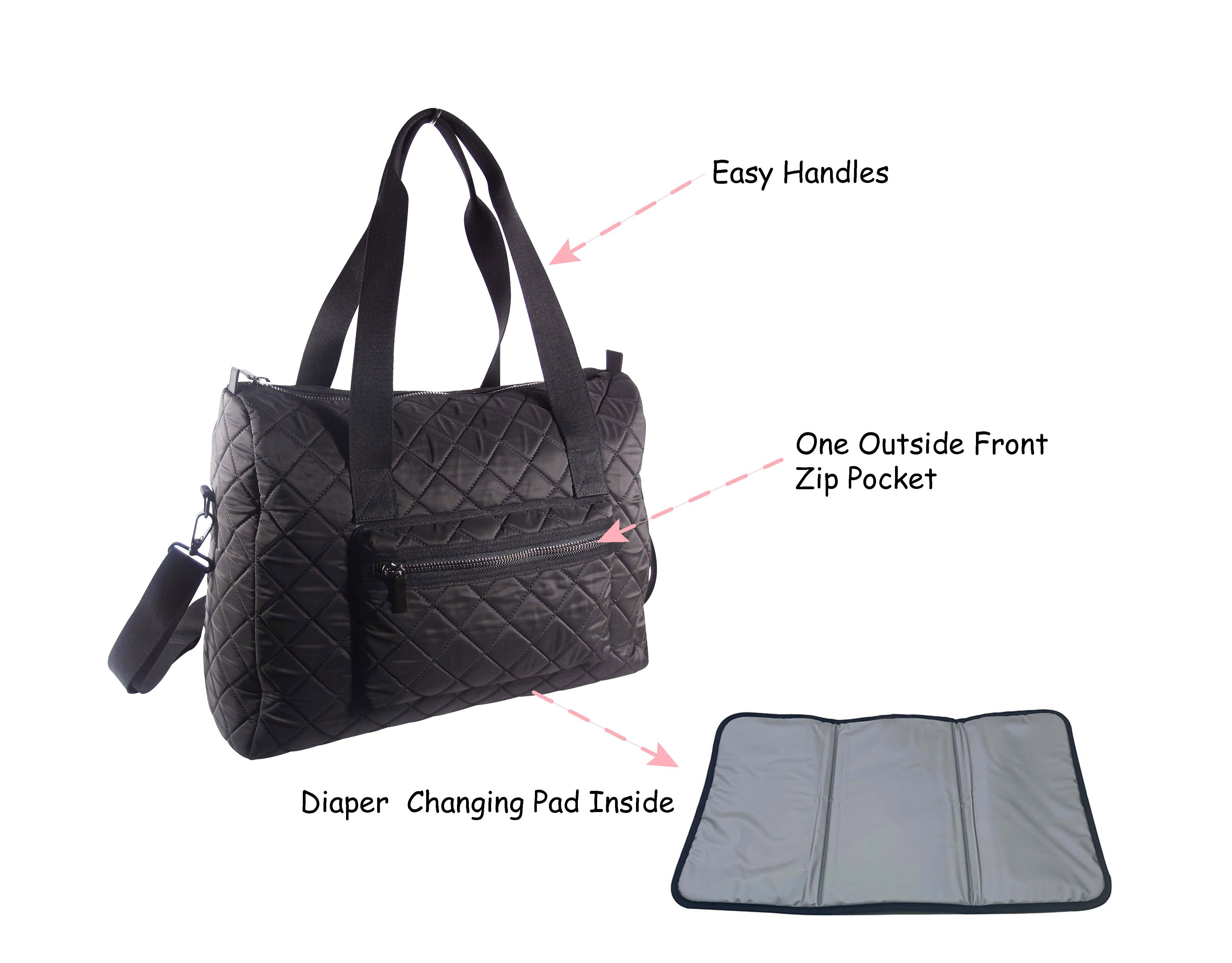 bub. Duffle Diaper Bag with Changing Pad, Large Travel Diaper Tote for Mom and Dad, Multifunctional, Unisex Baby Bag