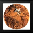 thumbnail image 2 of Vintage Apple Collection 12x12 Black Modern Framed Museum Art Print Titled - Mucha Autumn Medallion, 2 of 5