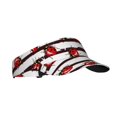 thumbnail image 1 of Fotbe Ladybugs on Black and White Striped1 Visera Deportiva con Diseño, Gorra Abierta Ajustable de Algodón para Mujer y Hombre, 1 of 7