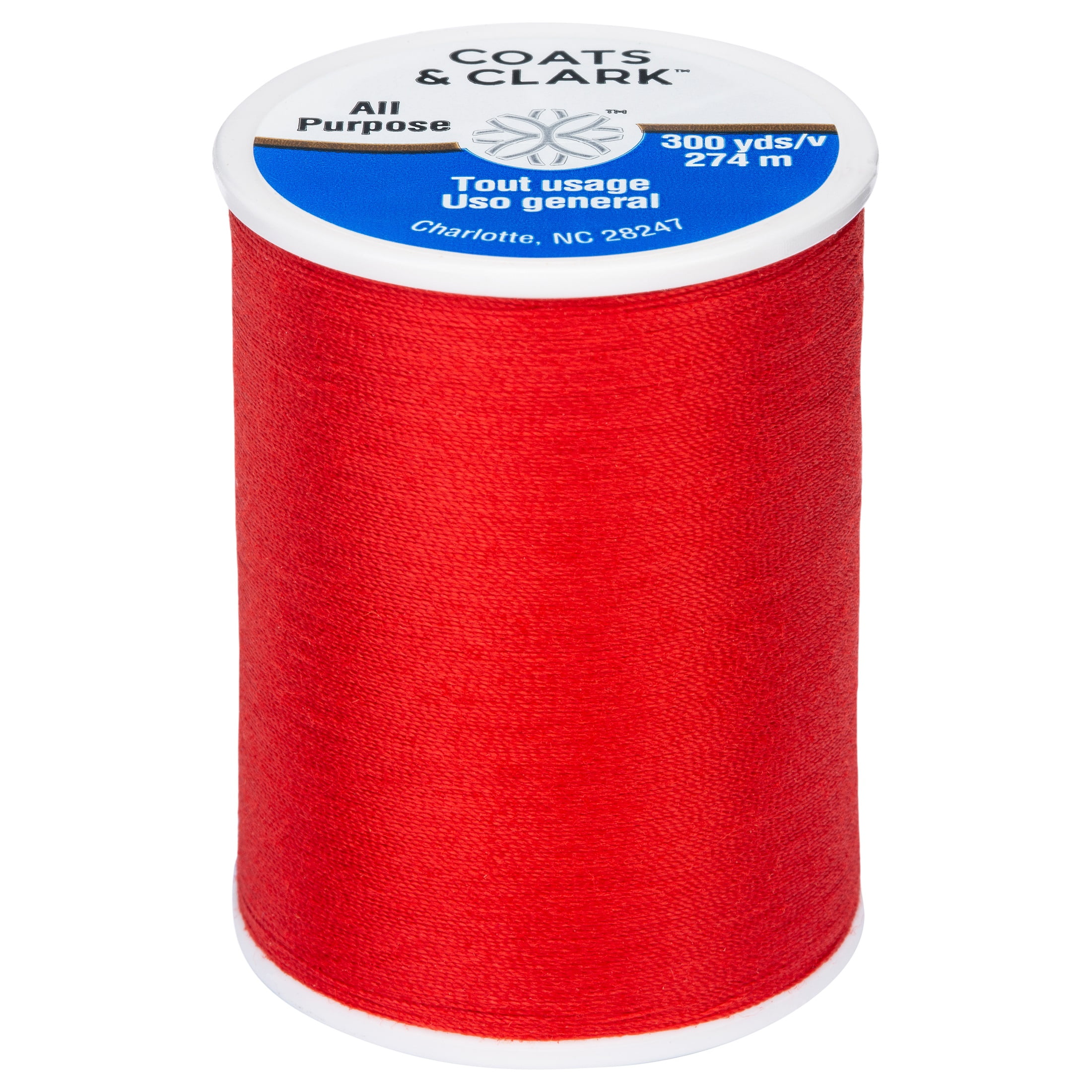 (3 pack) Coats & Clark All Purpose Tomato Polyester Thread, 300 Yards