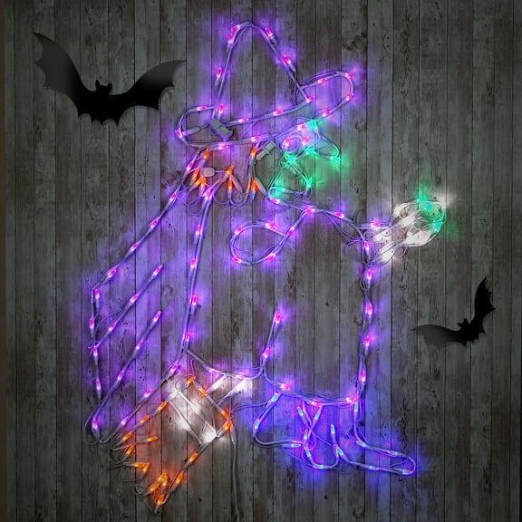 46" Halloween Lighted Flying Witch Decoration