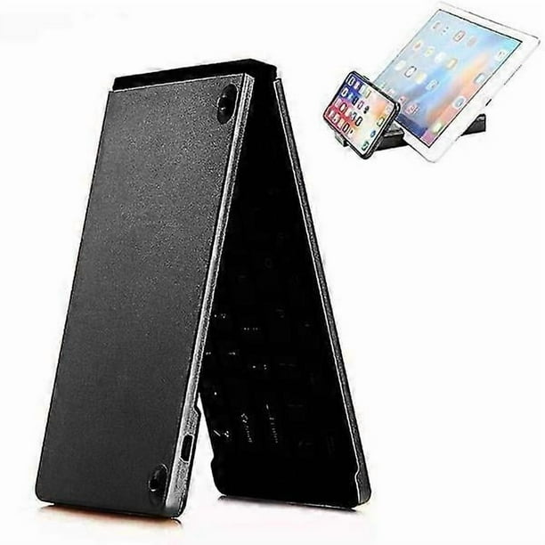 Double Folding Wireless Bluetooth Keyboard, Mini Wireless Keyboard Compatible With Ios Ipad, Android Tablet, Windows PC, Etc.-black
