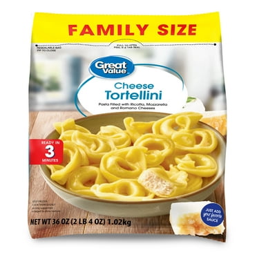 Great Value Family Size Cheese Tortellini Pasta, 36 oz Bag (Frozen)