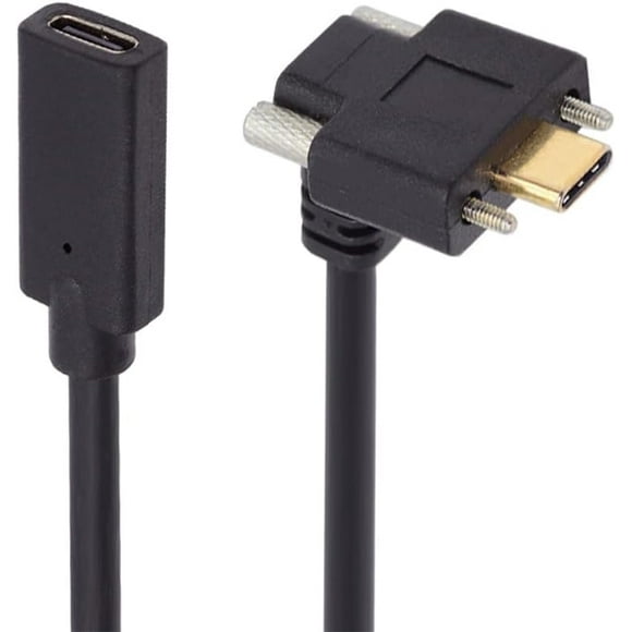 shiyou-Up Angled 10Gbps USB 3.1 USB-C Type C Extension Data Screw Locking Cable Male to Female for Realsense Camera VR Quest Link