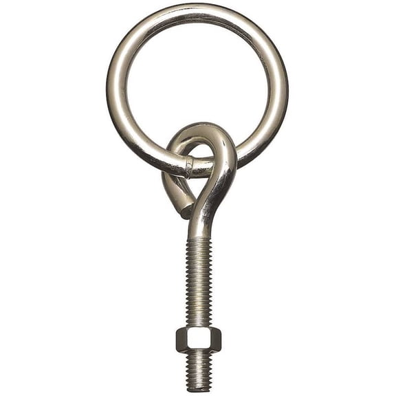 National Hardware 2061BC Series N220-624 Hitch Ring with Eye Bolt, 160 lb Working Load, 2 in ID Dia Ring, Steel, Zinc