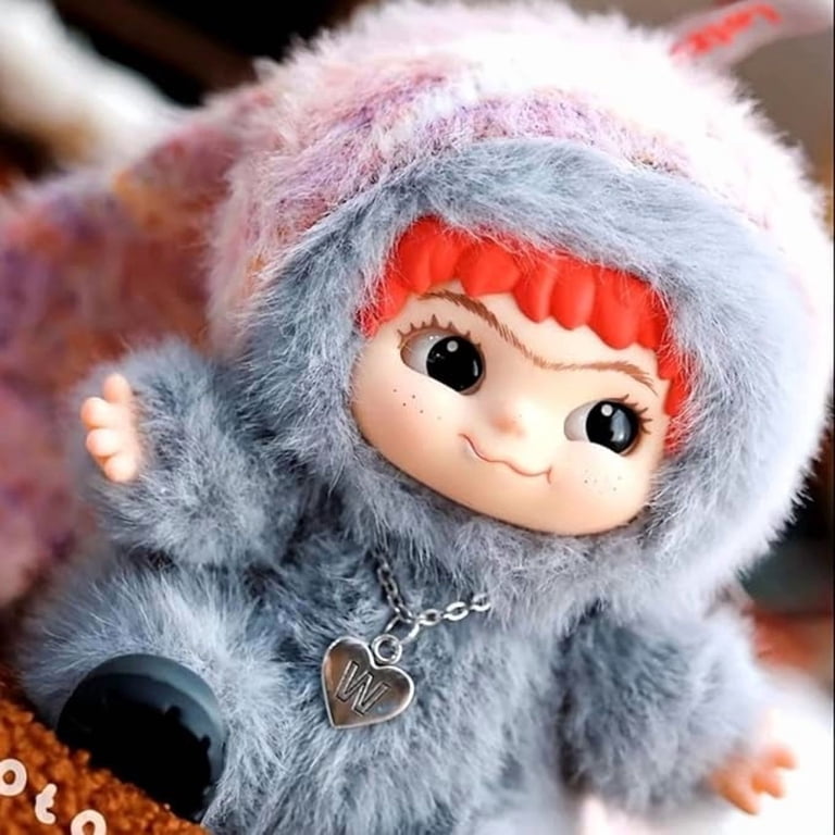 6 PCS WAKUKU Fuzzy Trendy Fun Party Series Blind Box Plush Dolls