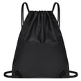 thumbnail image 1 of Graflsoa Oxford Cloth Drawstring Backpack - Lightweight, Durable, and Versatile for Travel, Sports, and Outdoor Adventures (Black), 1 of 6